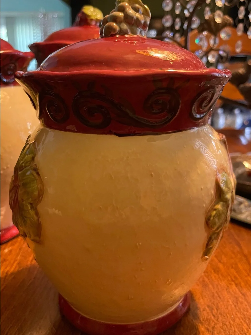 Vintage Certified International Kate M. Rastie Grapevine Canister 9”